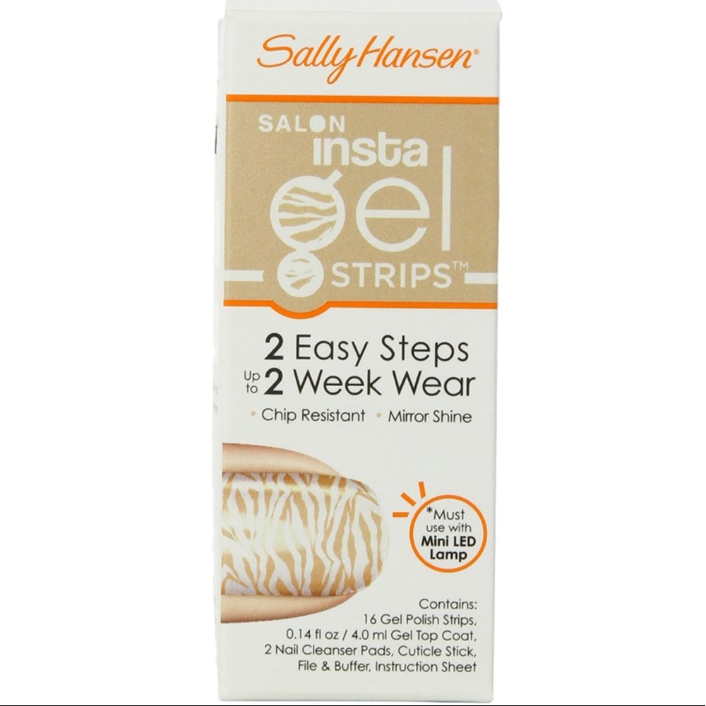 Faux Real - cream zebra print Sally Hansen Insta gel strips
